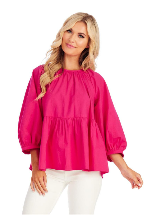 Mud Pie- Fuchsia Morrison Top