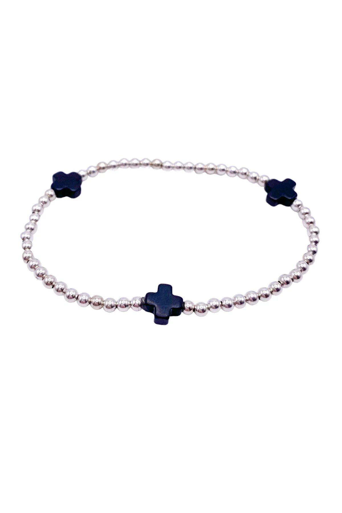 Enewton Signature Cross Bracelet with 3mm Sterling SIlver Beads