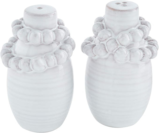 Mud Pie - Beaded White Salt and Pepper Shakers - Findlay Rowe Designs