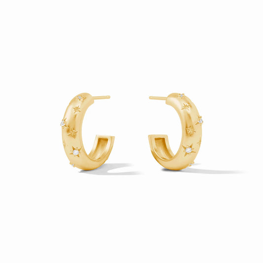 Julie Vos - Luna Stone Hoop Earring - Cubic Zirconia