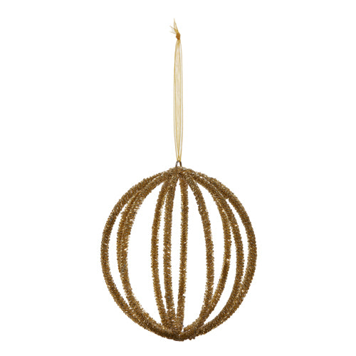 Ornament - Antiqued Gold Beaded Ball - Findlay Rowe Designs