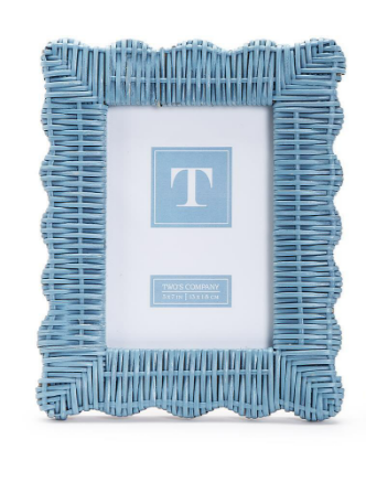 4x6 or 5x7 Frame - Wicker Scalloped - Blue - Findlay Rowe Designs