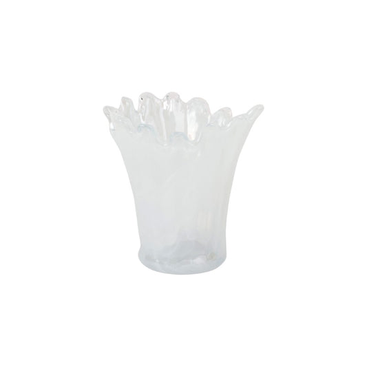 Vietri - Onda Glass Short Vase - White - Findlay Rowe Designs