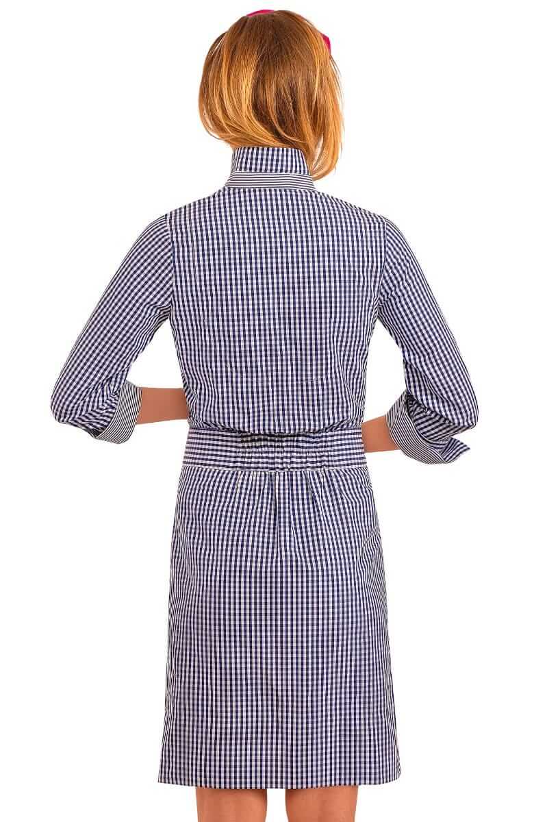 Gretchen Scott - Dress - Breezy Blouson - Navy Gingham - Findlay Rowe Designs