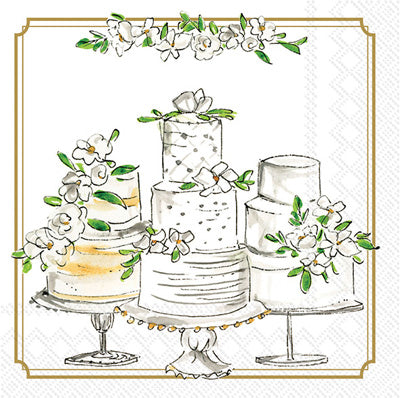 Cocktail Napkins - Wedding Cakes - Findlay Rowe Designs