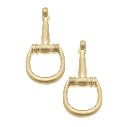 Earring - Lou Ann Horsebit Stud - Shiny Gold