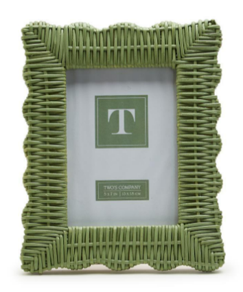 4x6 or 5x7 Frame - Wicker Weave - Green - Findlay Rowe Designs