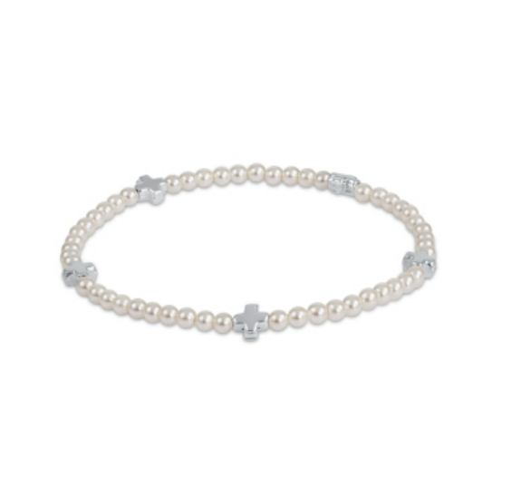 Enewton - Signature Cross Pearl Pattern 3mm Bead Bracelet - Findlay Rowe Designs