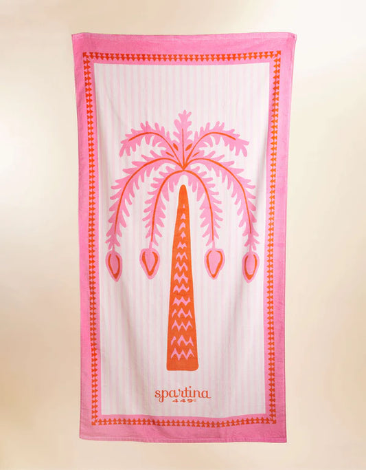 Spartina 449 - Beach Towel Palm Stripe - Pink