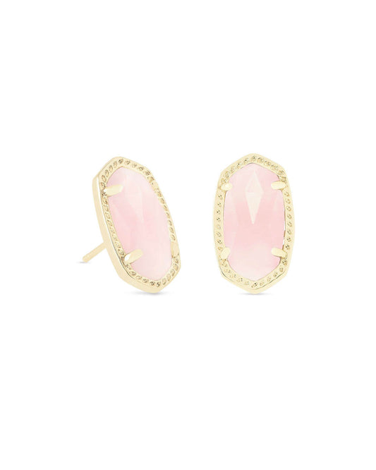 Kendra Scott - Earring - Ellie Stud - Gold Rose Quartz