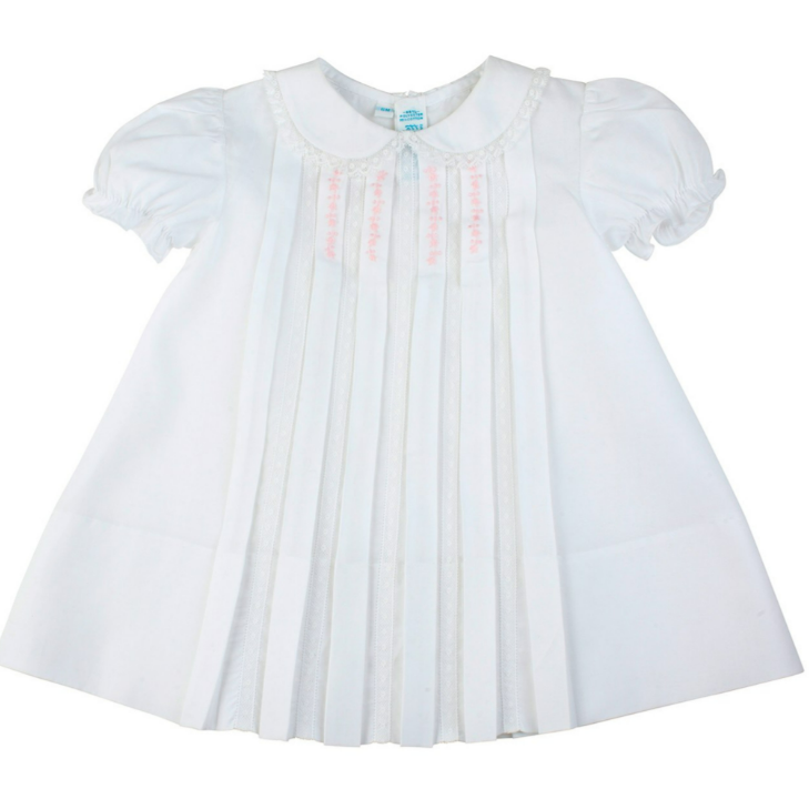 Feltman Brothers - Girls - Dress  White Lace Inlay Pleated - 3mo - Findlay Rowe Designs