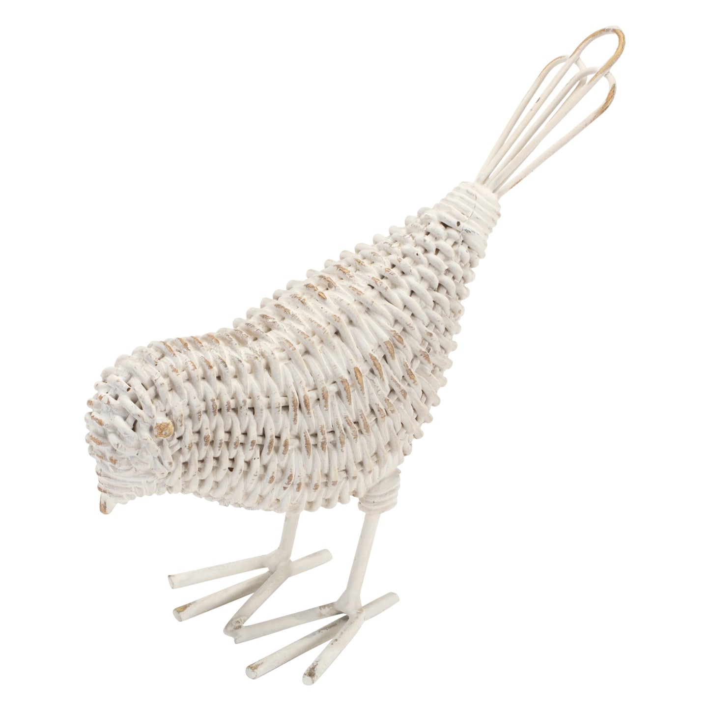 Basketweave Bird White Resin and Metal - Findlay Rowe Designs