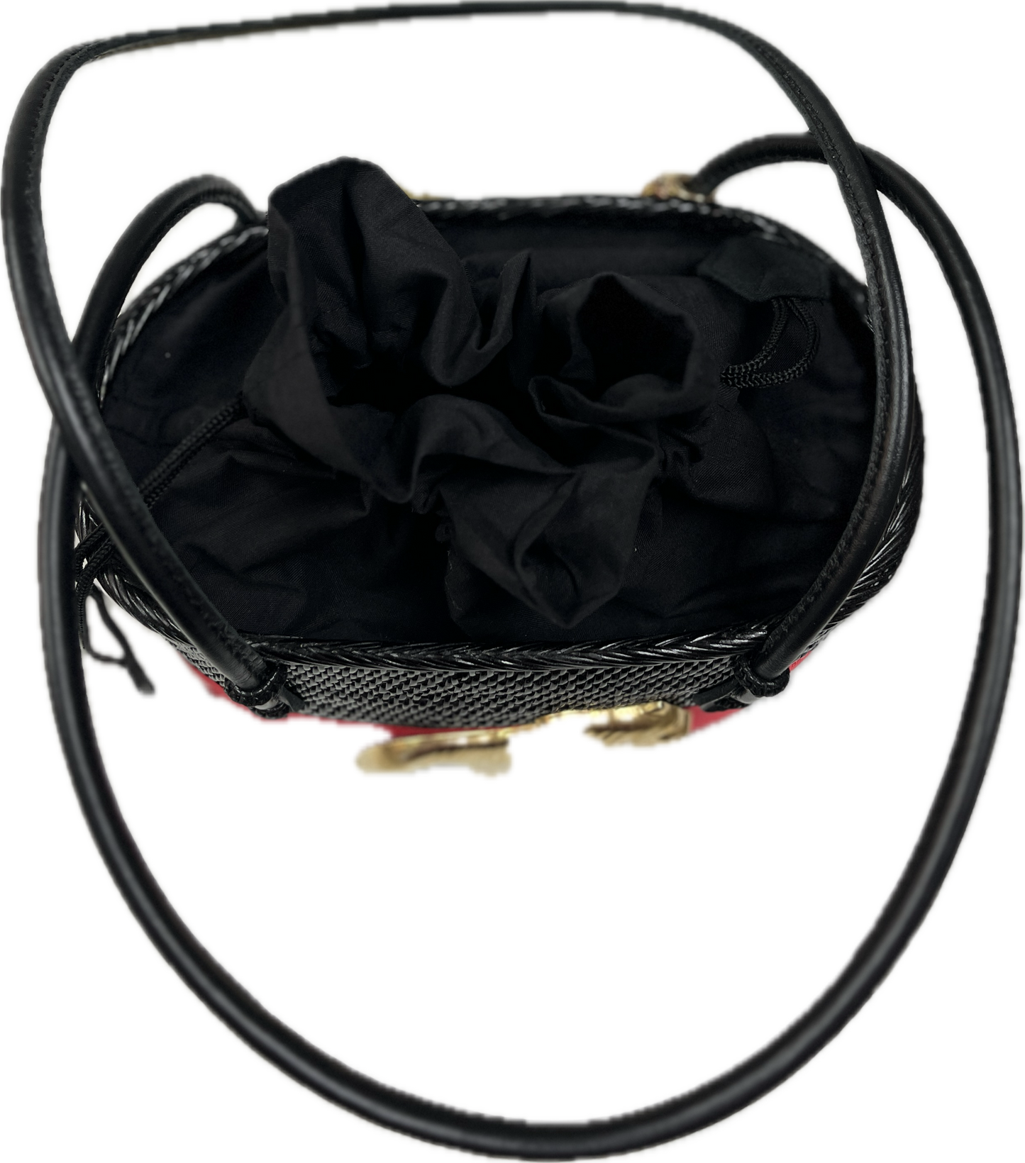 Lisi Lerch - Bucket Bag - Black Red Ribbon Gold Bulldog