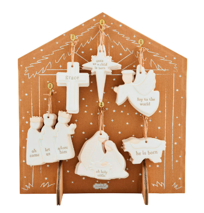 Mud Pie - Ornament - Milk Glazed Nativity - Findlay Rowe Designs