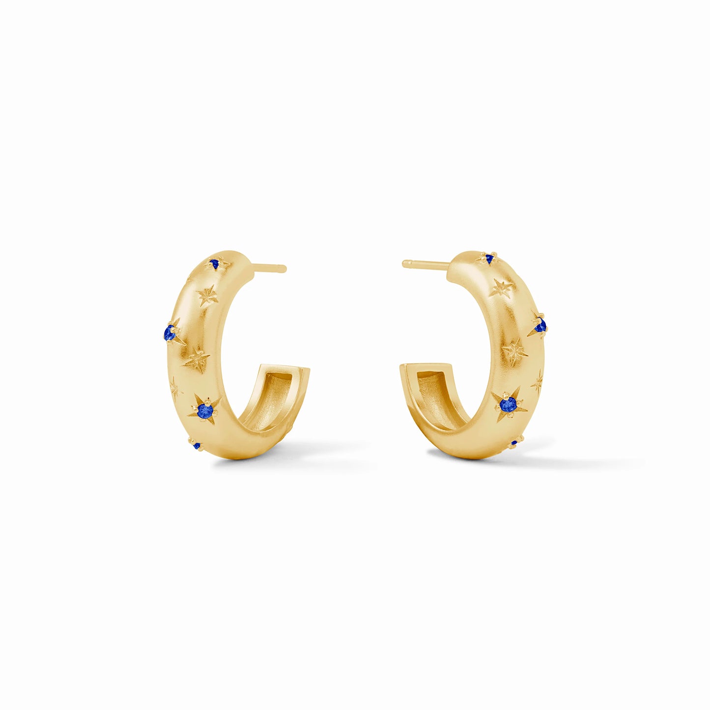 Julie Vos - Luna Stone Hoop Earring - Sapphire Blue CZ - Findlay Rowe Designs