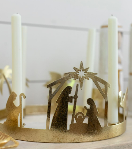 Gold Advent Candle Wreath