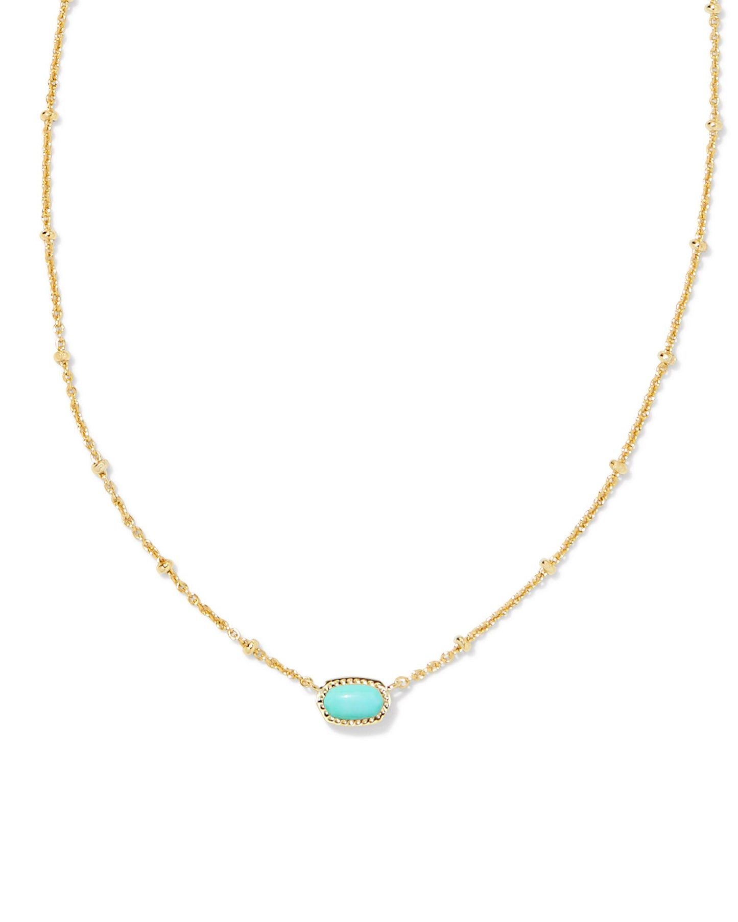 Kendra Scott -Mini Elisa Gold Satellite Short Pendant Necklace in Gold Mint Magnesite - Findlay Rowe Designs