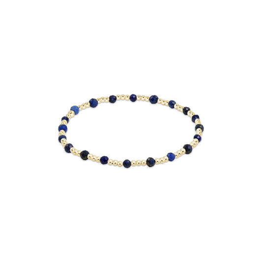 Enewton - Gemstone Gold Sincerity Pattern 3mm Bead Bracelet - Lapis