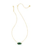 Kendra Scott - Necklace - Lindy Rae Elisa Gold Short Pendant Necklace - Green Crystal - Findlay Rowe Designs