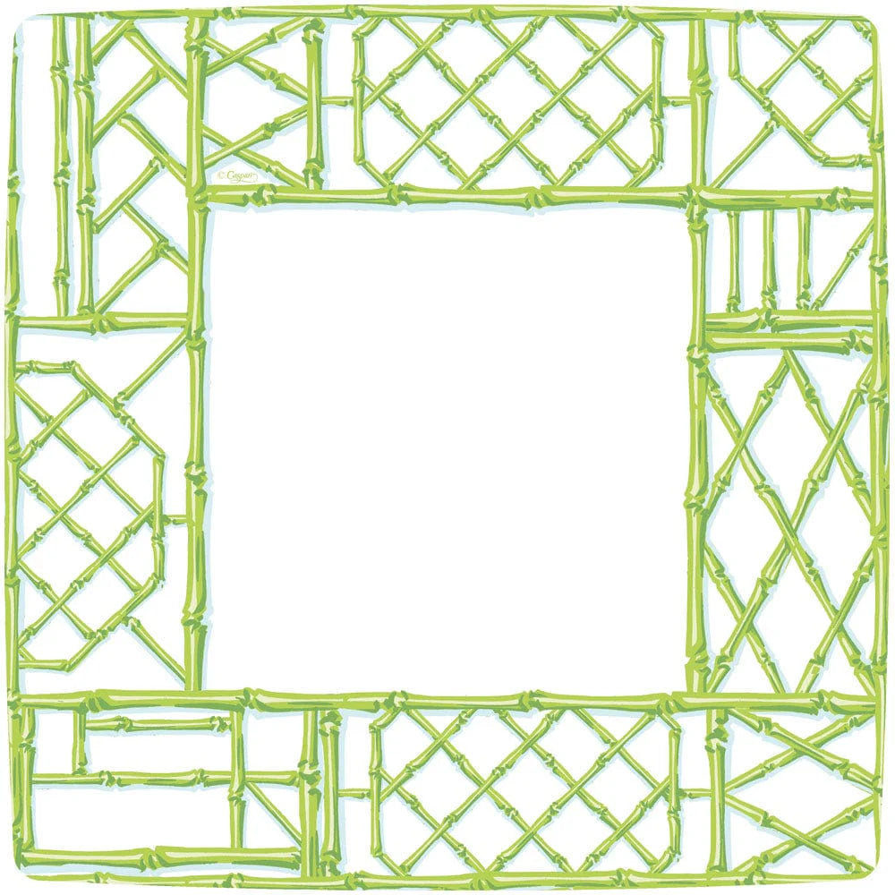 Caspari - Plate Dinner Square - Bamboo Screen Moss Green