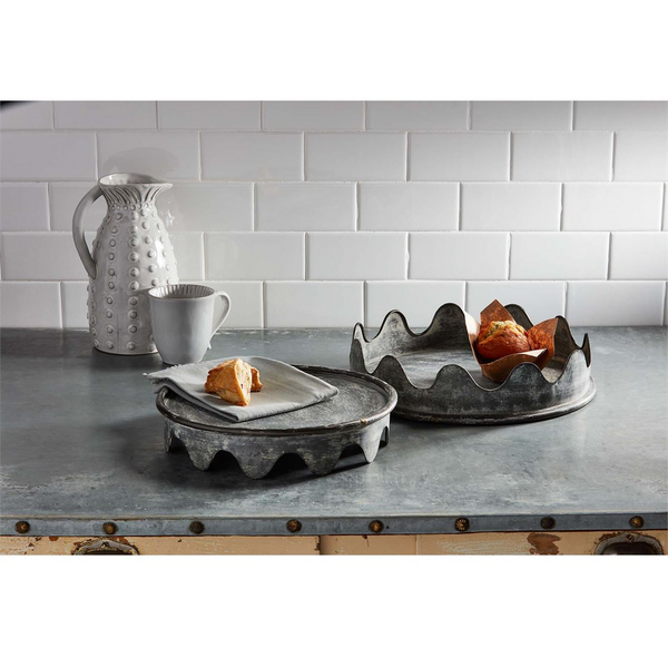 Mud Pie - Pedestal Tin Tray - Large - Findlay Rowe Designs