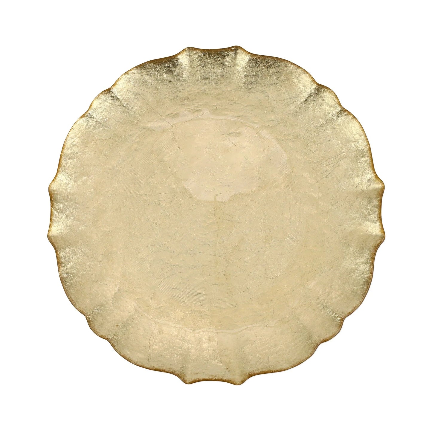 Vietri - Baroque Glass Dinner Plate - Gold - Findlay Rowe Designs