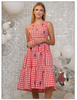 Dress - Gingham Check Stars - Red - Findlay Rowe Designs