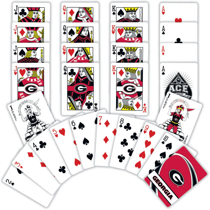 Playing Cards - Georgia Bulldogs - 54 Card Deck - Findlay Rowe Designs