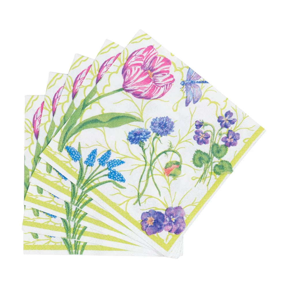 Caspari - Cocktail Napkins - Floral Majolica