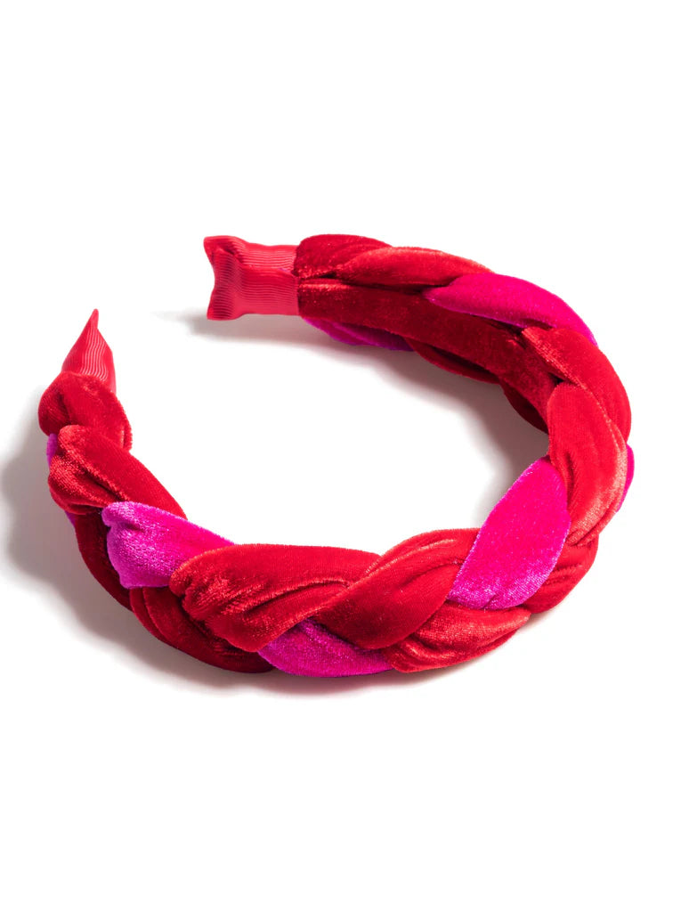 Headband - Braided Velvet - Magenta