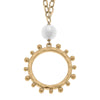 Melanie Long Studded Metal Circle Necklace in Worn Gold - Findlay Rowe Designs