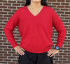 Sweater - V Neck Drop Shoulder - Red - Findlay Rowe Designs