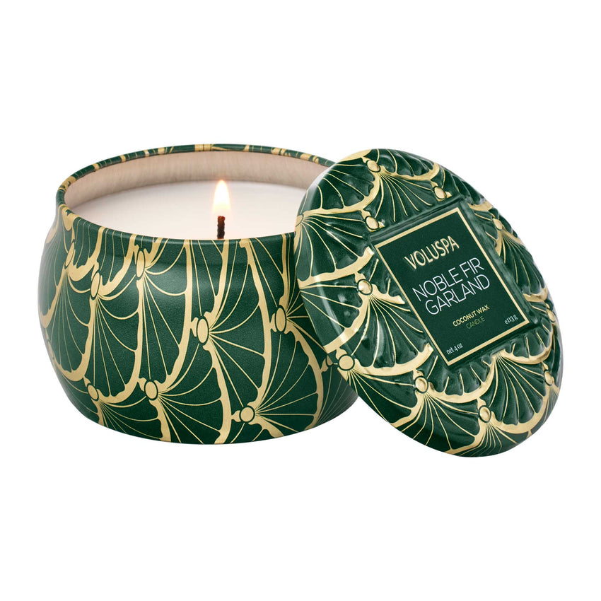 Voluspa - Noble Fir Garland Mini Tin Candle - Findlay Rowe Designs