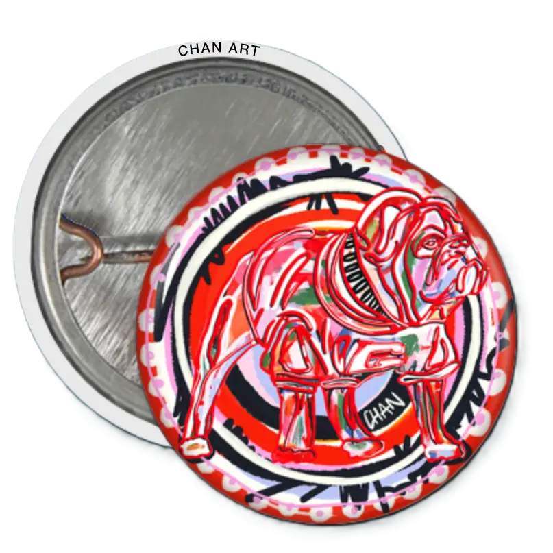 Chan Art - Abstract Dawg Button - 3 inch - Findlay Rowe Designs