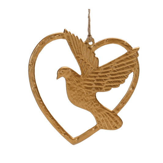 Ornament - Heart and Dove 4.5 H - Findlay Rowe Designs