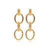 Earrings  - Cleopatra Regal Double Link - Gold