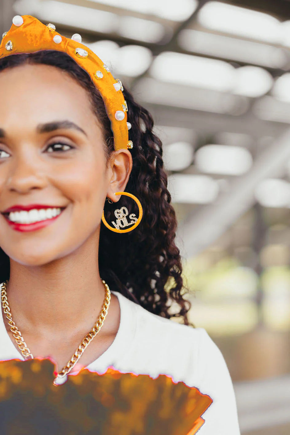 Brianna Cannon - Pavé Hoop Earrings - Univ of Tennessee - Go Vols - Findlay Rowe Designs