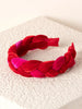 Headband - Braided Velvet - Magenta