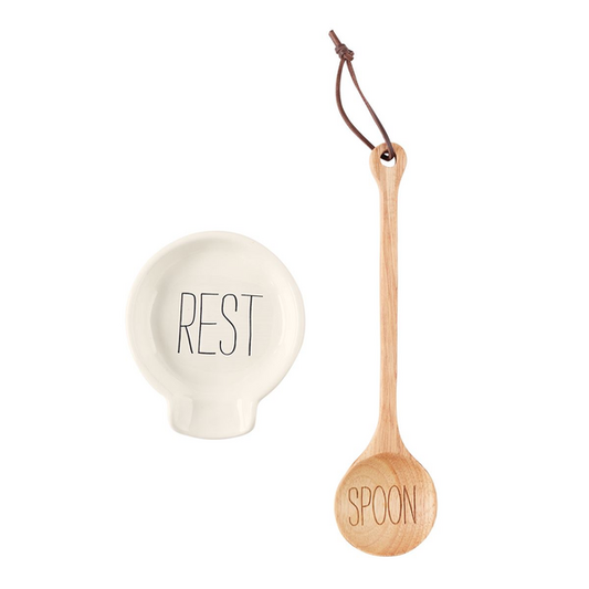 Mud Pie - Bistro Wooden Spoon Rest Set - Findlay Rowe Designs