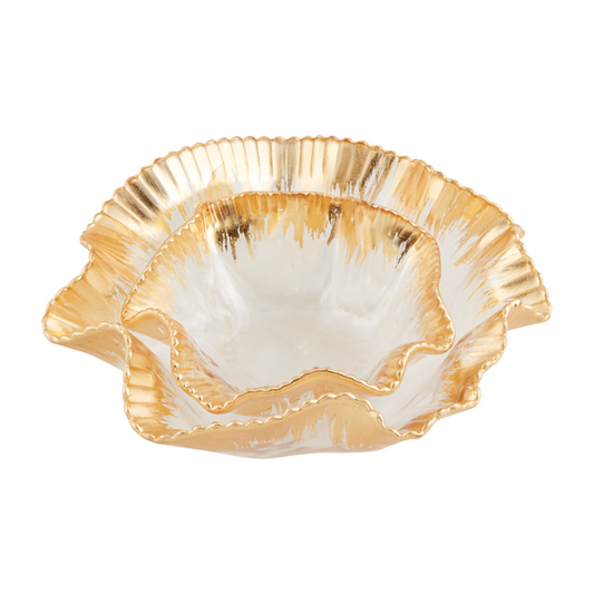 Mud Pie - Bowl - Gold Edge Ruffle - Findlay Rowe Designs