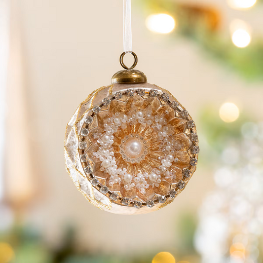 Ornament - Pearl Encrusted Champagne - Findlay Rowe Designs