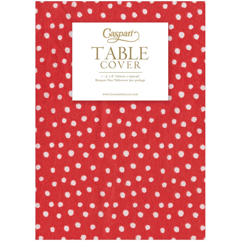 Caspari - Paper Table Covers - Small Dots - Red