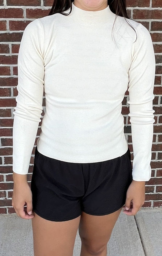 Top - Mock Turtleneck Layering Sweater - Oatmeal - Findlay Rowe Designs