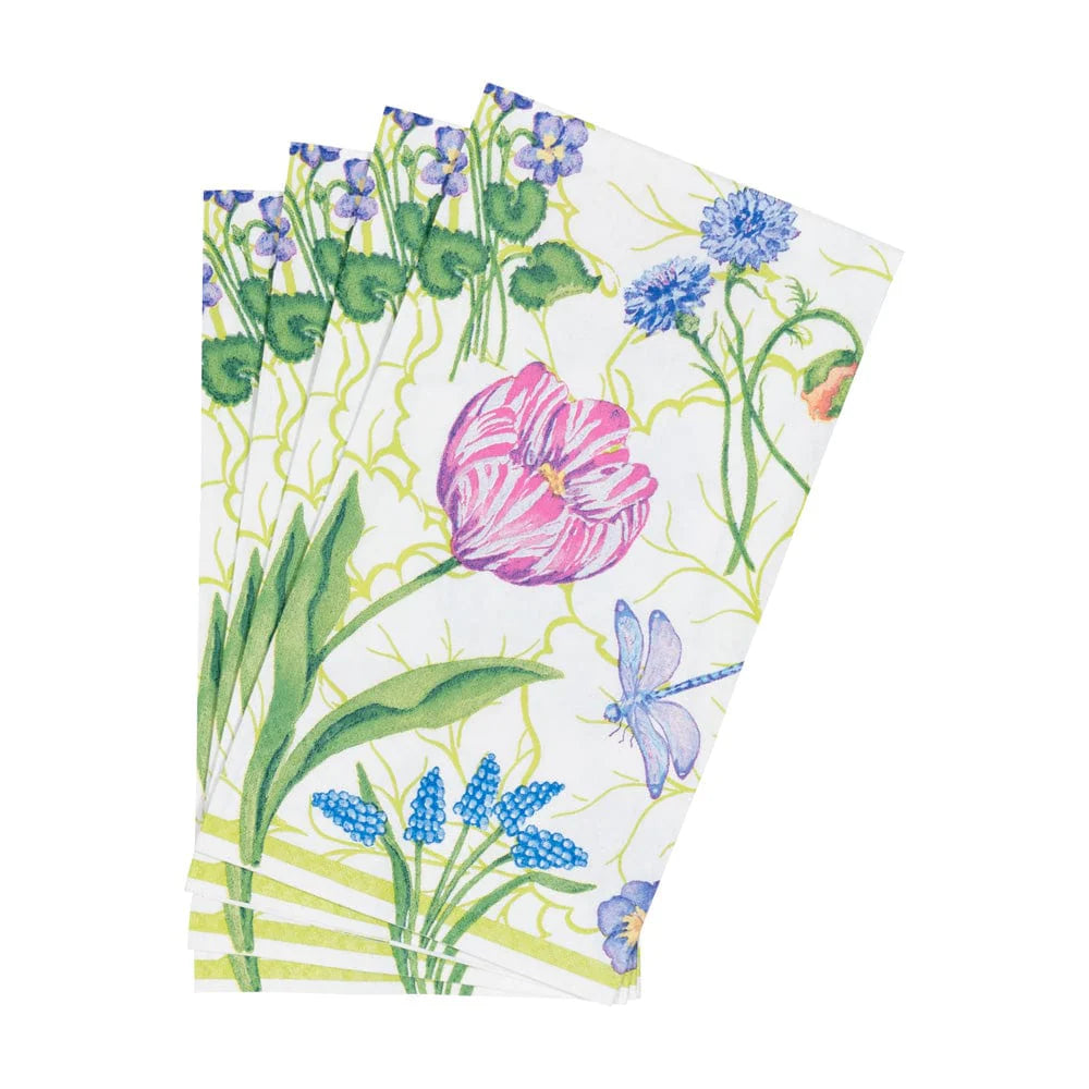 Caspari - Guest Towel Napkins - Floral Majolica