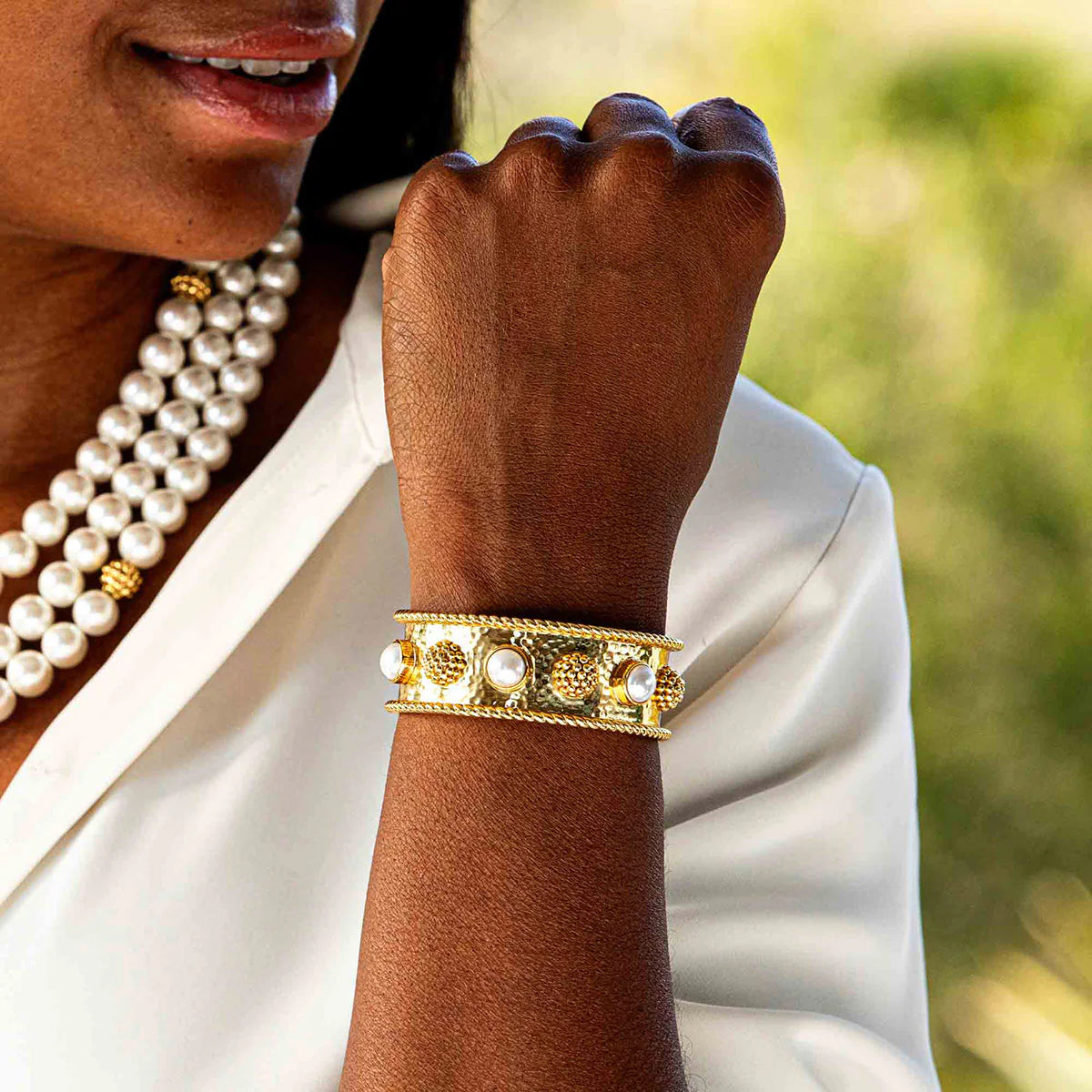 Bracelet - Berry Gem Cuff - Pearl - Findlay Rowe Designs