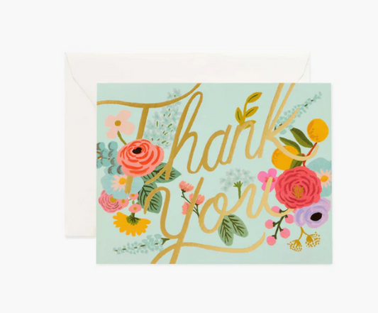 Rifle Paper Co - Mint Garden Thank You Card Set