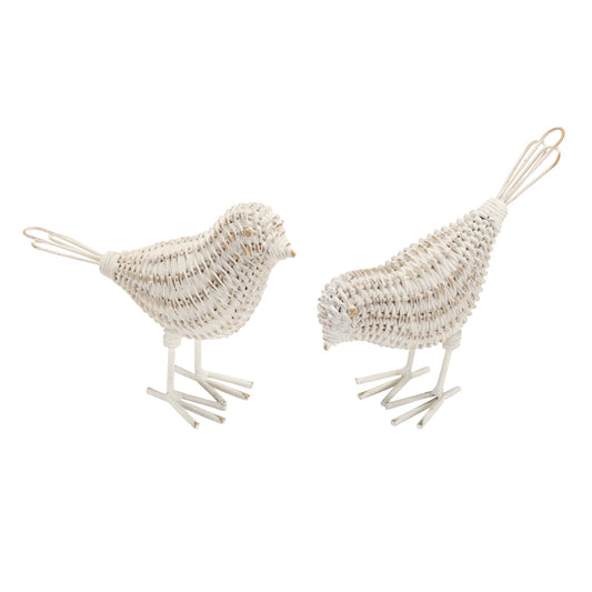 Basketweave Bird White Resin and Metal - Findlay Rowe Designs