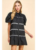 Dress - Repeating Scallop - Black