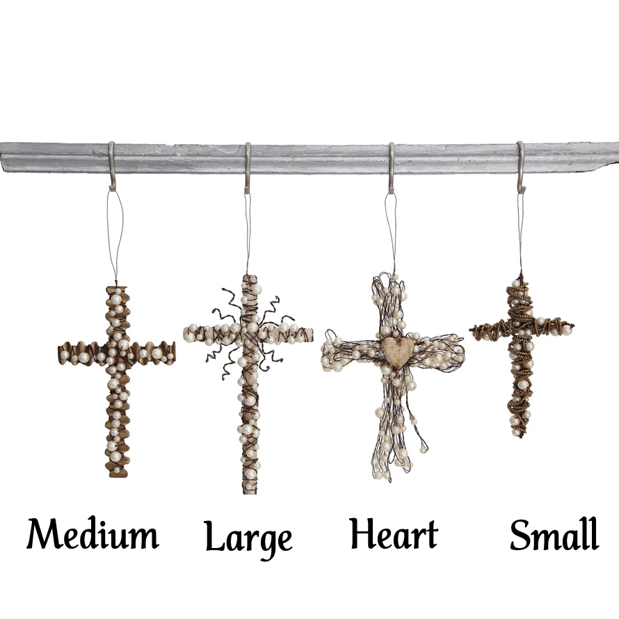 Ornament - Cross - Metal Wire Beads - Findlay Rowe Designs