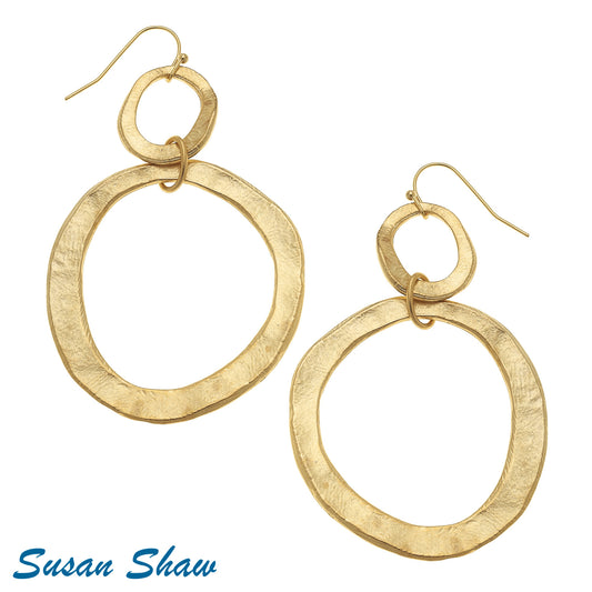 Susan Shaw - Earrings - Double Gold Hoop - Findlay Rowe Designs